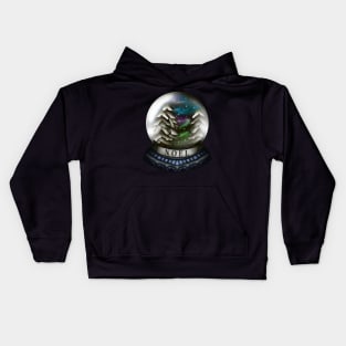 Winter Nights Holiday Snow Globe Kids Hoodie